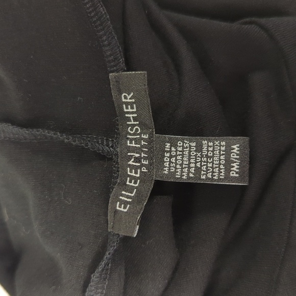 Eileen Fisher Mock Neck Jersey Knit Tunic Dress Black PM preppy minimalist - Picture 5 of 6